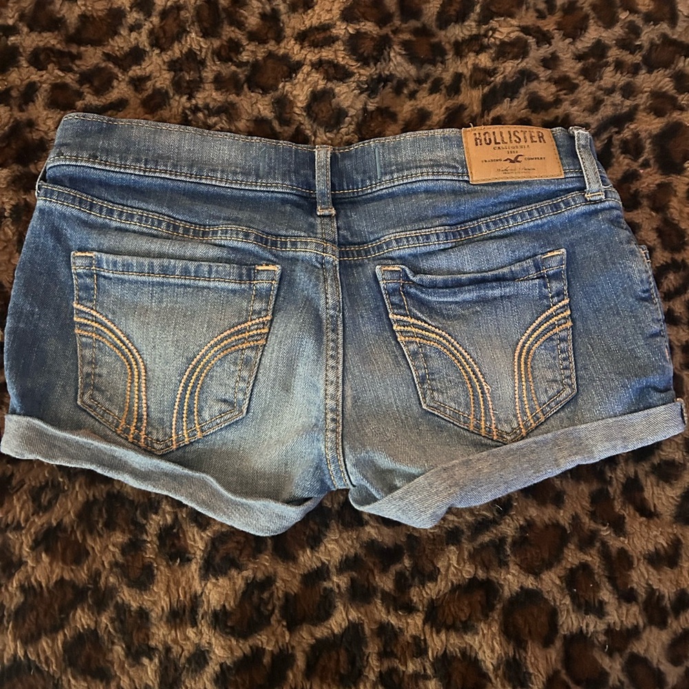 Hollister Blue Jean Shorts with Distressed Finish